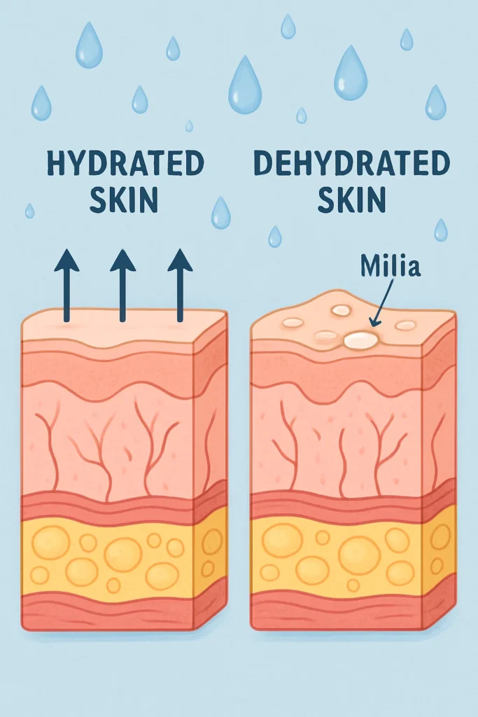 The importance of hydration and milia production Bournemouth